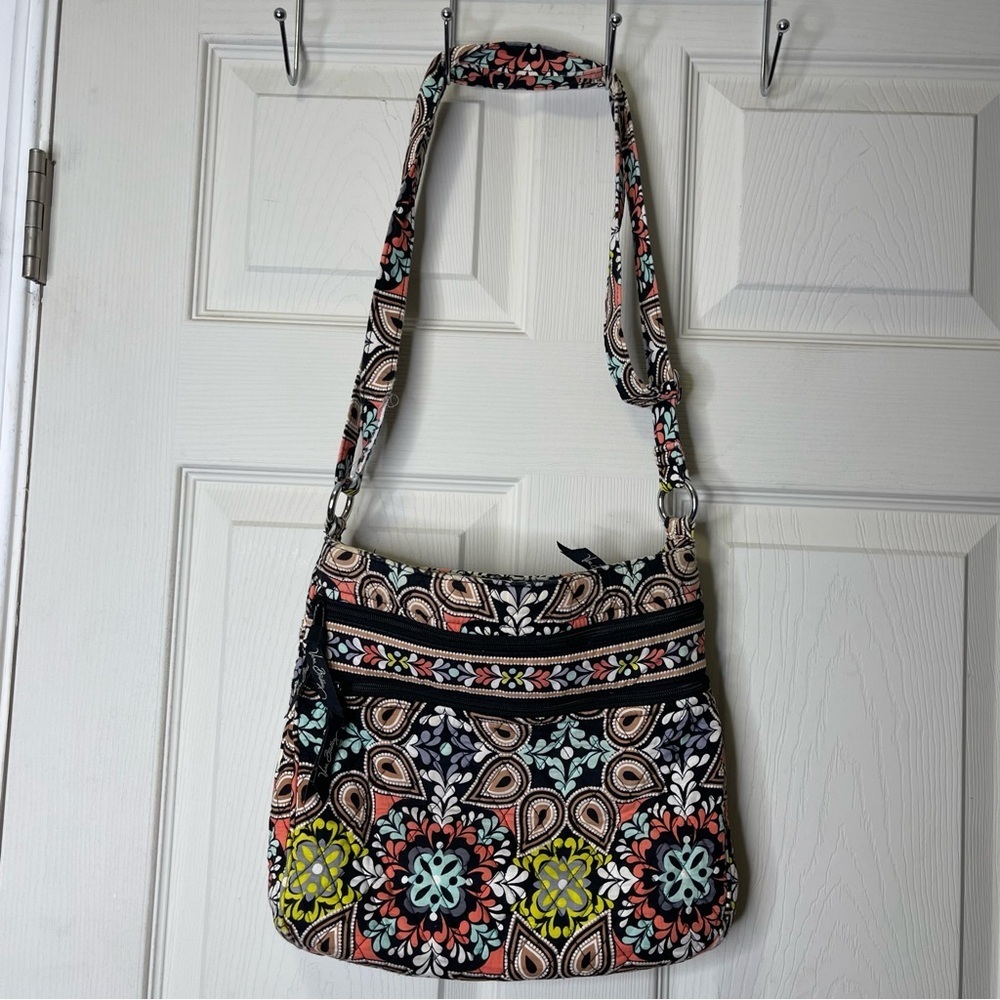 Vera Bradley Retired Sierra Double Zipper Hipster Crossbody Shoulder Bag
